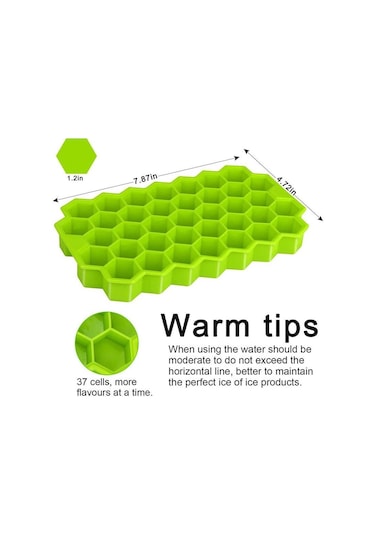 Mor Silikon Tutkallı Kalın 37 Izgara Petek Buz Izgarası Buz Kalıbı Buzdolabı Buz Küpleri Yapmak İçin Buz Kutusunu Çıkarmak Kolay Mor