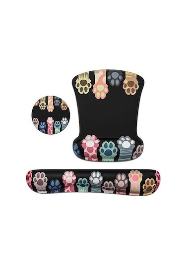 Ulzyvf Siyah Setleri Pad Mouse Klavye Destekli Desteği Bilek Arada 3'ü 1 Ac Siyah