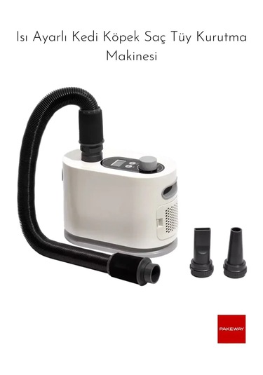Pakeway Isı Ayarlı Kedi Köpek Saç Tüy Kurutma Makinesi - Beyaz