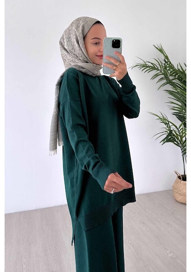 Kahijab Işıltılı Merserize Takım - Zümrüt Zümrüt