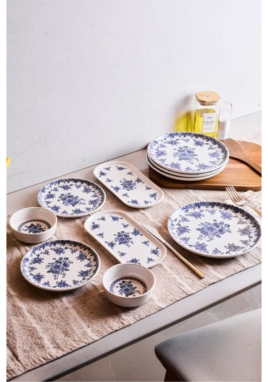 Antik Mavi 10 Parça 4 Kişilik Kahvaltı Takımı Cokrenklı Mavi