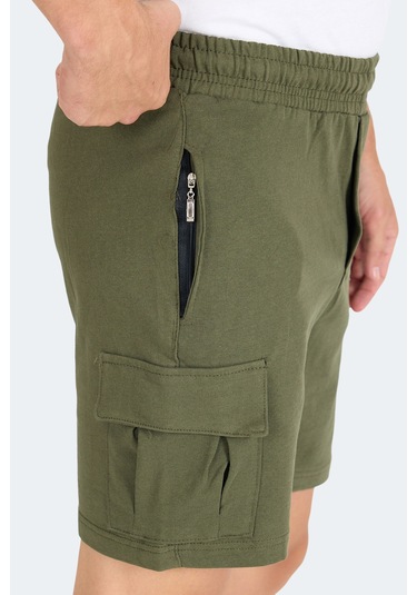 Slazenger Neck I Erkek Fermuar Cepli Haki Şort Haki