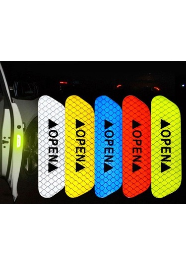 Kırmızı 4 Adet/takım Araba Açık Yansıtıcı Bant Uyarı Işareti Yansıtıcı Açık Uyarı Gece Sürüş Güvenlik Aydınlatma