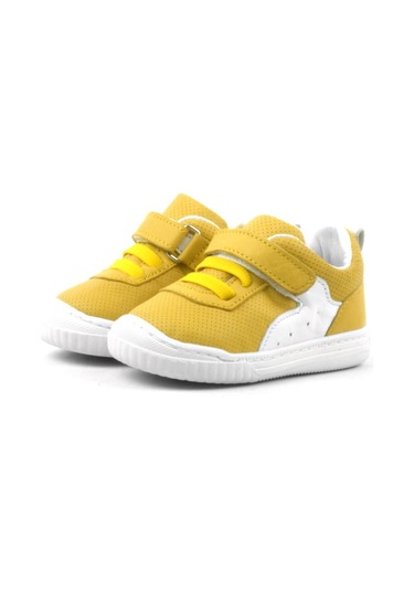 Rakerplus Hakiki Deri Sarı Cırtlı Lastikli Bebek Sneaker Sarı