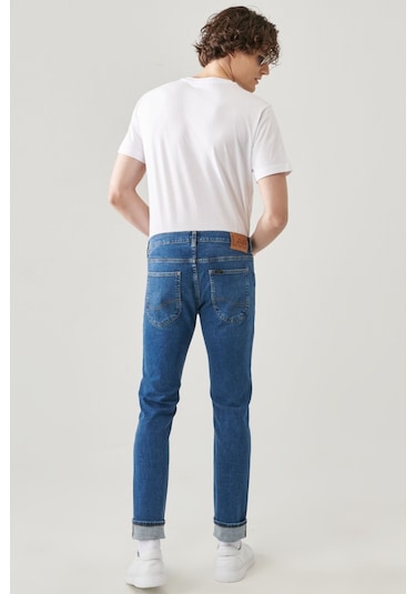 Lee Slim Fit Dar Paça Mavi Erkek Kot Pantolon L719nlqn 001