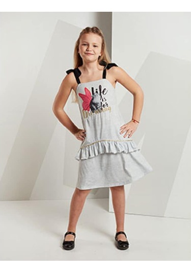 Denokids Mushi Dreaming Elbise Gri
