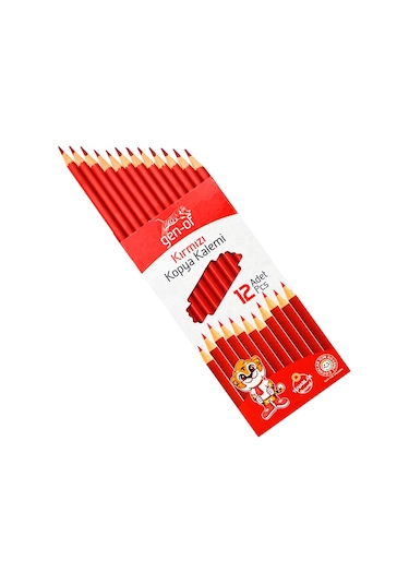 Gen-of Yuvarlak Kırmızı Kopya Kalemi 12 Adet