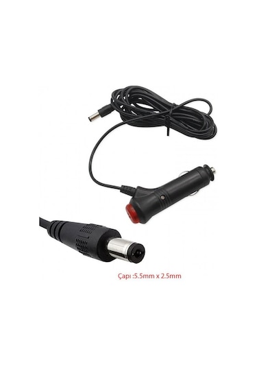 12/24v 5a Araç Şarj Adaptörü Gps Süpürge İçin 5.5mm 2.5 Mm Jak Uçlu Adaptör