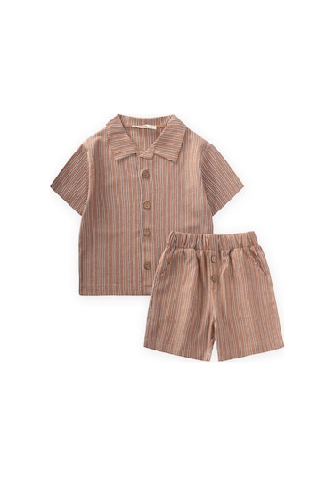 Gofre Gömlek Kapri Takım 2-10 Yaş Camel Camel