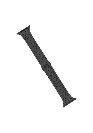 Novahub İos Watch Uyumlu Serisi 4 İçin 40mm Çift T Paslanmaz Çelik Saat Bandı Siyah, Q/i