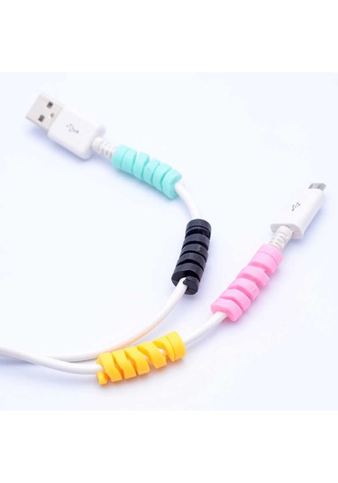 Ekılıf - Kablo Koruyucu Silikon - Siyah - T5266 Siyah