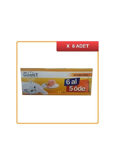 Gourmet Gold Kıyılmış Hindili Konserve Yetişkin Kedi Maması 6 Al 5 Öde 6'lı 6 x 85 G