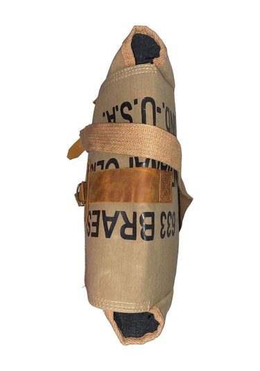 Vintage Baskılı Su Geçirmez Kanvas Deri Unisex Postacı Omuz Çantası 29 Cm X 30 Cm Taba