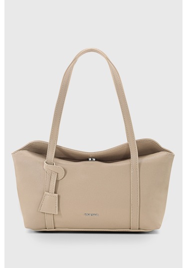 Krem Kapaklı Bowling Omuz Çantası 270 Krem