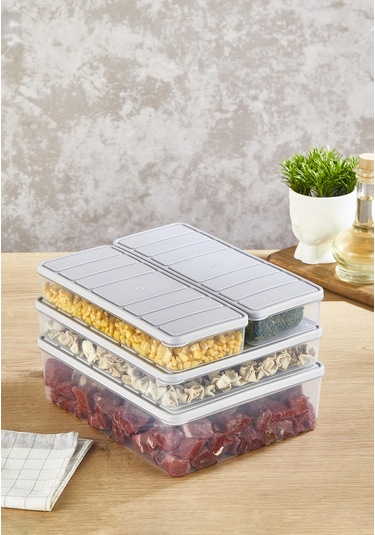 Selka Nora 4'lü Set 1 Adet 4 Lt. 1 Adet 2,25 Lt. 2 Adet 1 Lt. Açık Gri