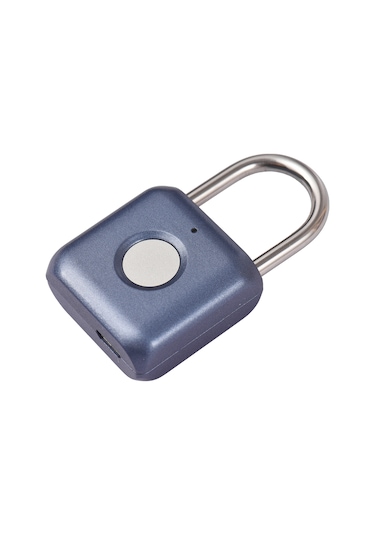 Springsun 20 Parmak İzi Destekli Taşınabilir Güvenlik Kilit, Ipx2 Suya Dayanıklı, Mavi Gri Renk, Dahili Pil