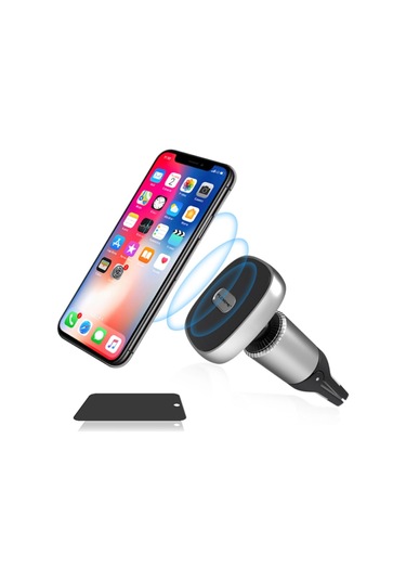 Floveme Güçlü Mıknatıslı 360 Döner Universal Araç Havalandırma T-Gri