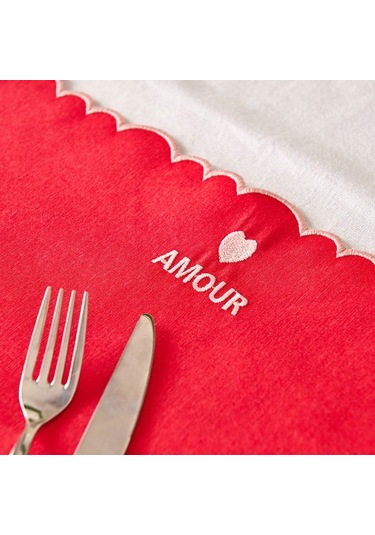 Evidea Soft Amore Amerikan Servis - Kırmızı - 30x50 Cm Kırmızı