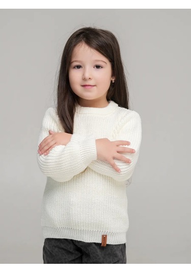 Djaza Kids Çocuklar İçin Örme Oversize Kazak 242518028 Sütlü