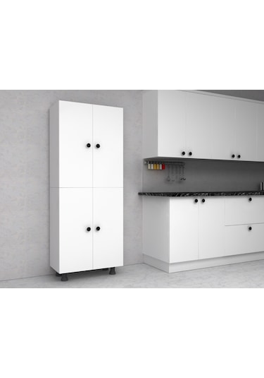 Sarvel Mdf 4 Raflı Çok Amaçlı Mutfak Banyo Ayakkabılık Dolap 70 CM