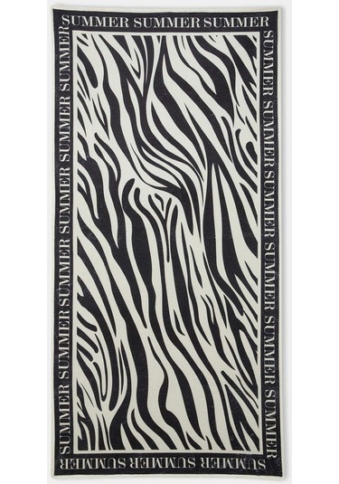 DeFacto Kadın Desenli Pamuklu Plaj Havlusu C1161AX24SMBK23