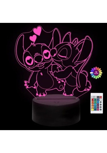 Metabagua De Beers Disney Stitch 3d Gece Lambası Karikatür Stitch Usb Dokunmatik Masa Lambası Uzaktan Kumanda Oda Dekorasyonu Gece Lambası Noel Hediyeleri Zfnn01 Bej