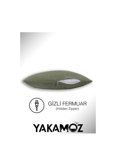 Br Yakamoz Çağla Yeşili Kırlent , Yastık Kılıfı Kadife Görünümlü Velvet Touch Serisi Çağla Yeşili