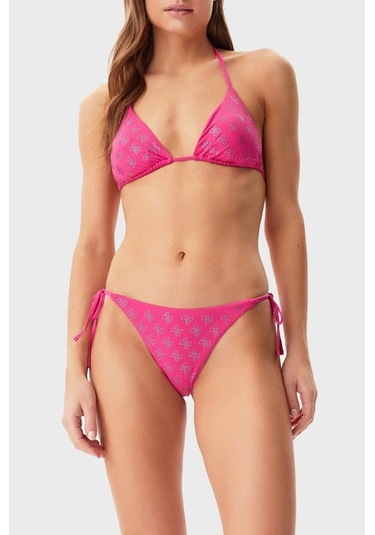 Guess Kadın Pembe 4g Taşlı Üçgen Bikini Üst Pembe