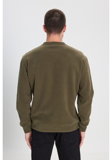Wrangler Regular Fit Normal Kesim Bisiklet Yaka Haki Sweatshirt Haki