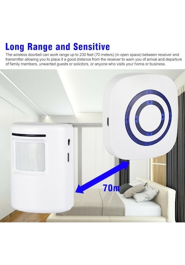 Folinda Ev Güvenliği İçin Akıllı Vücut Algılama Kapı Zili - Bölünmüş Konuk Kabul Cihazı