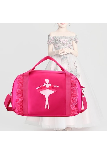 Homyl Bale Dans Çantası Tatlı Tutu Elbise Seyahat Için Çocuk Kırmızı Gül