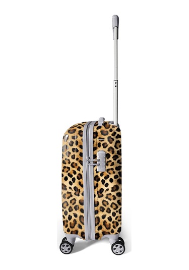 Coral High Kahverengi Leopar Desenli Pc Kabin Boy Valiz 50cm 16841 Kahverengi
