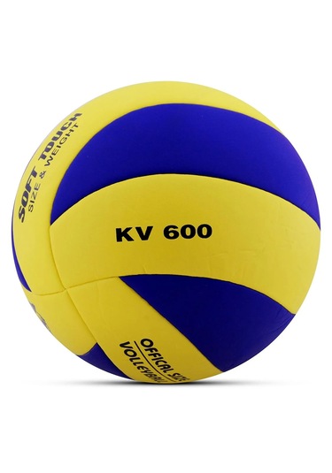 Voleybol Topu Soft Touch Yapıştırma Yumuşak Yüzey 18 Panel 5 Num Lacivert - Sarı