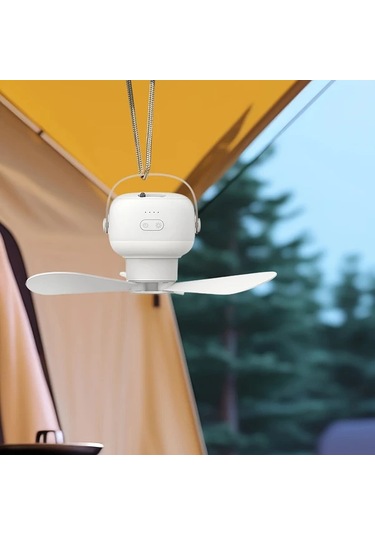 Xuweiwei Beyaz Usb Şarj Edilebilir Taşınabilir Vantilatör Ve Lamba 3 Hız Ayarlanabilir Eğim Çift Asma Masa Tasarımı