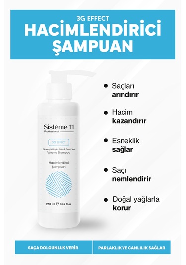 Sisteme 11 Hacimlendirici Şampuan 250 Ml Hacimsiz