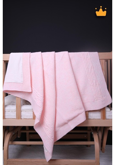 Babyhola Pamuk Astarlı Triko Kız Erkek Bebek Battaniyesi 13518 001