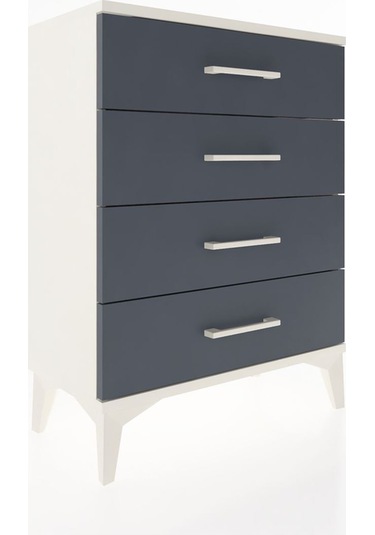 Arges Komodin 4 Çekmeceli 60x30x80 Aytaşı-antrasit Aytaşı