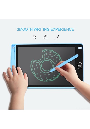 Neevoyu Mavi 8.5 İnç Lcd Yazı Tahtası - Kalın Kalemle Çocuk Çizim Paneli, Not Tahtası, Dahili Pil, Tek Tuş Silme, Kağıt Tasarrufu Mavi