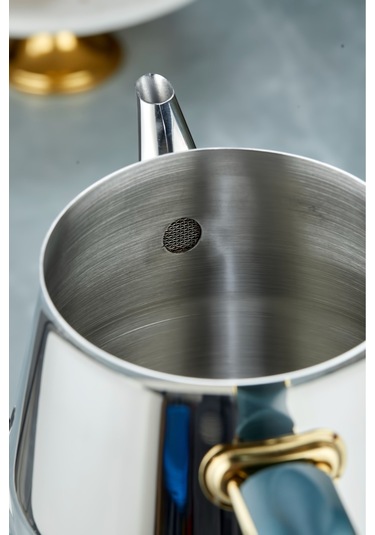 Everest 18/10 Paslanmaz Çelik Jumno Boy Çaydanlık 2 L Demlik 3,25 L Alt Hazne Yeşil