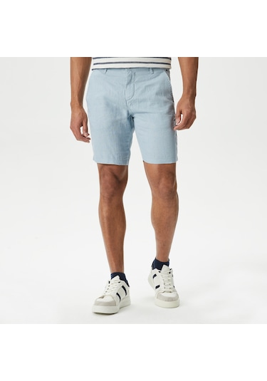 Nautica Erkek Mavi Slim Fit Bermuda Düz B35214t Mavi