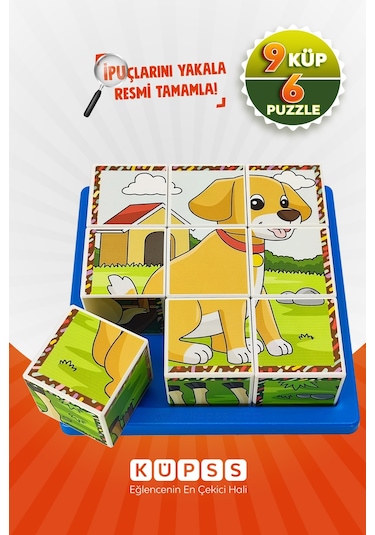 6 Farklı Çiftlik Hayvanları 3d Küp Puzzle 3 4 5 6 Yaş Küp Puzzle