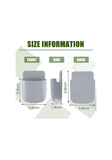 Kosona Duvar Takılı Plastik Uyumlu Kumanda Saklama Kutusu - Tv Klima Kumandaları İçin Dayanıklı Depolama Rafı Koyu Mavi - Gri