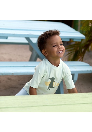 Lassig Crocodile Uv Korumalı Kısa Kollu Mayo Tişört Sea Foam Açık Mavi
