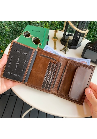 Modica Eretna - Hakiki Deri Bozuk Para Bölmeli Erkek Cüzdan