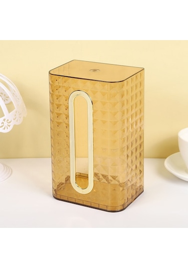 Altın Ev Doku Kutusu Şeffaf Masaüstü Doku Kutusu Pompalama Kağıt Saklama Kutusu Oturma Odası Yemek Odası Sehpa Dekorasyon