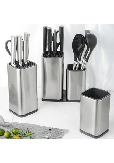 Wezone Stokeleme Kutusu İle Çelik Bıçak Tutucu, Ev Ofis Mutfak Gereci, Çeşitli Gereçleri Saklamak İçin Serbest Takılabilir Tasarım Diğer