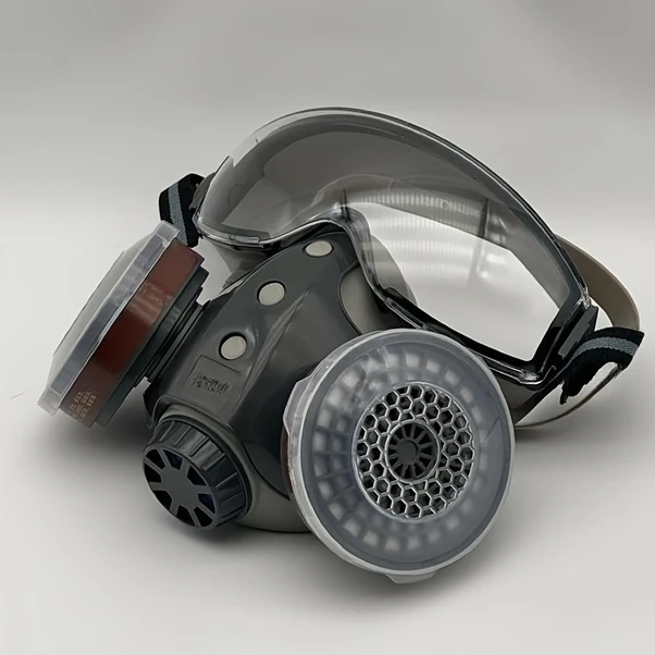 Willowhaven Gaz Maskesi + 10 Filtre Pedi Toz Boya Pestisit Kimyasallara Karşı Tam Yüz Solunum Maskesi