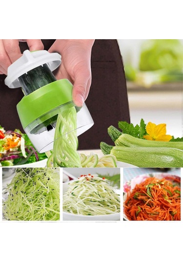 4'ü 1 Arada Spiral Sebze Kesici, 4 Pozisyonlu Spiral Sebze Kesici, Çok Yönlü Mutfak Aleti Diğer