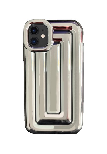 iPhone Uyumlu 11 Rudra Seri Labirent Desen 3d Metalik Silikon Kapak