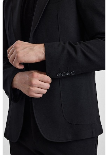 Süvari Siyah Slim Mono Yaka Düz Torba Cep 6 Drop Takım Elbise Tk1006900401-s09 Süvari Siyah Slim Mono Yaka Düz Torba Cep 6 Drop Takım Elbise Tk1006900401-s09